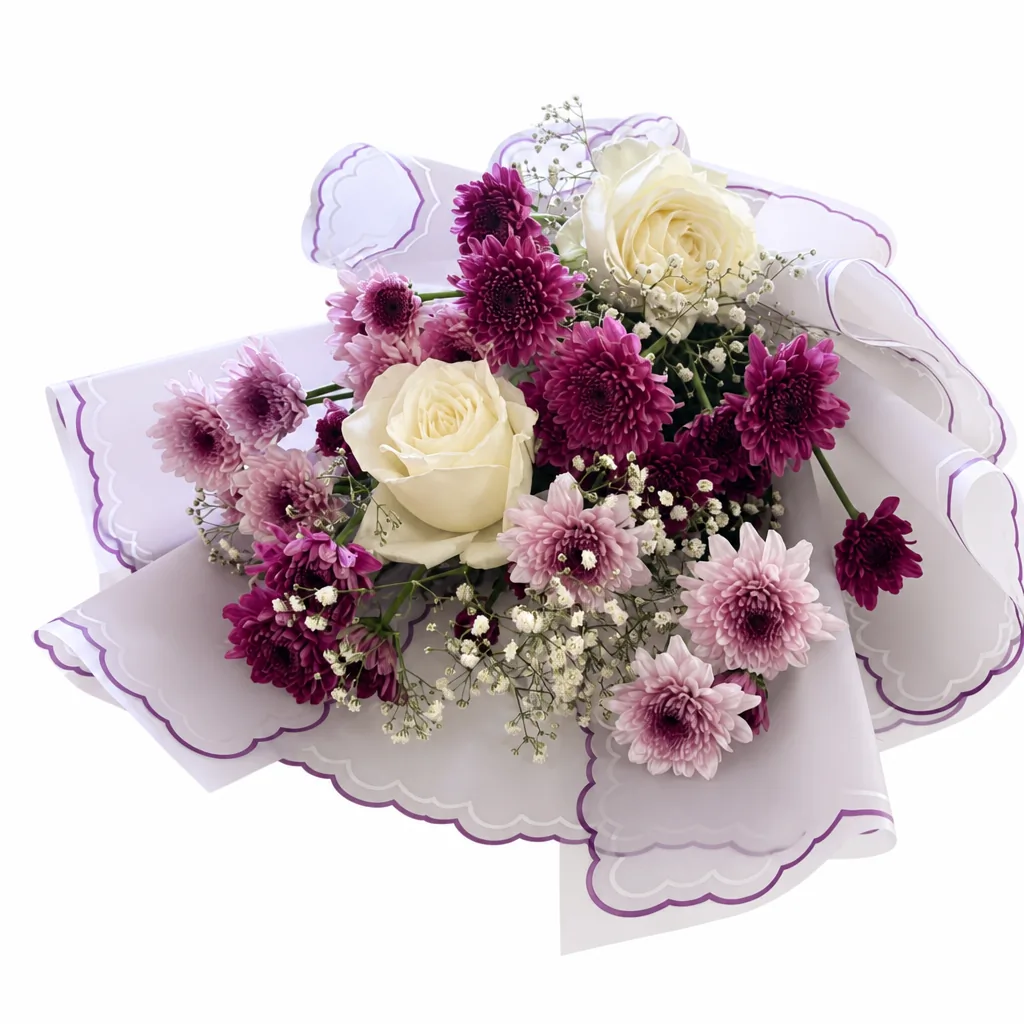 Ivory Rose Purple Halo