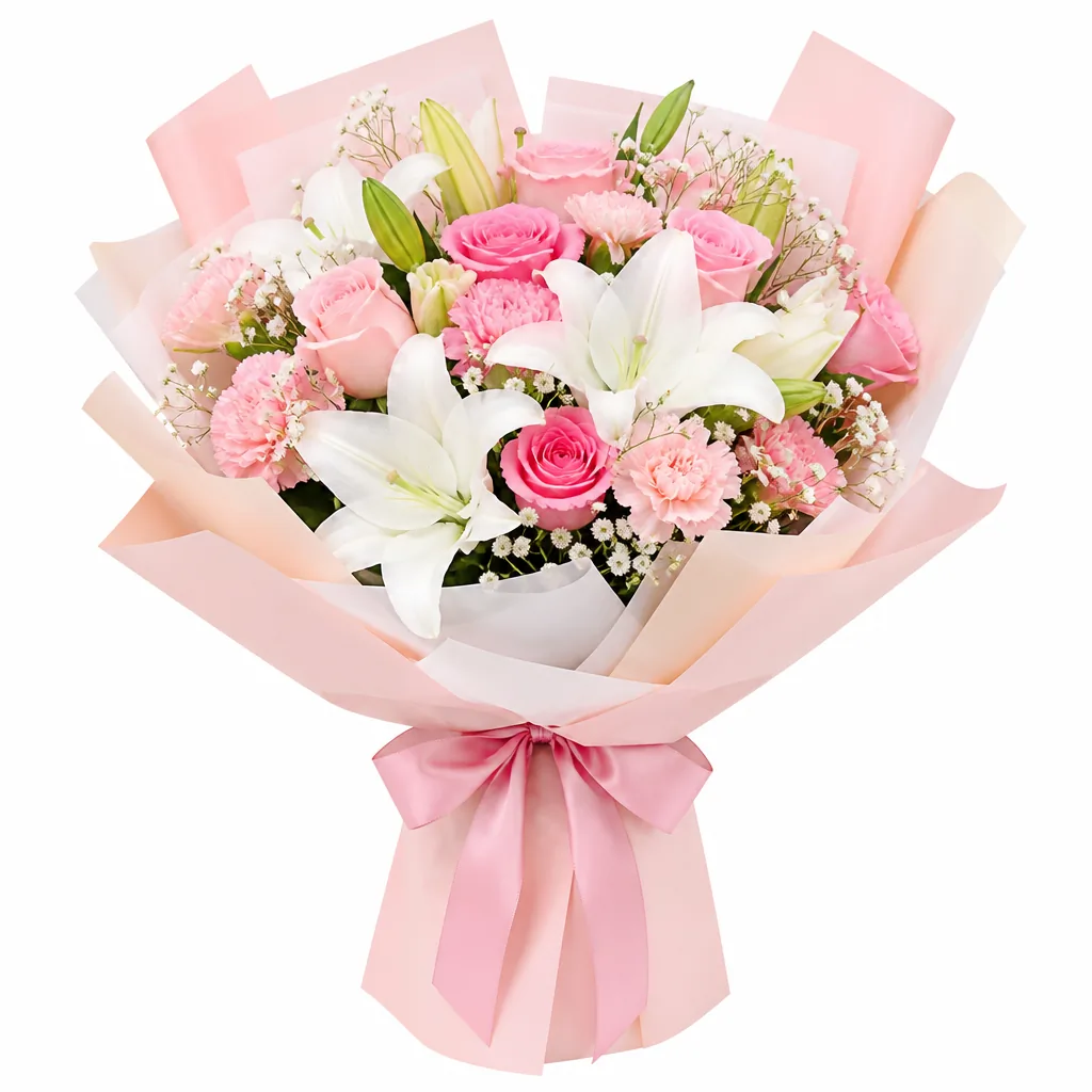 White Lily Blush Rose