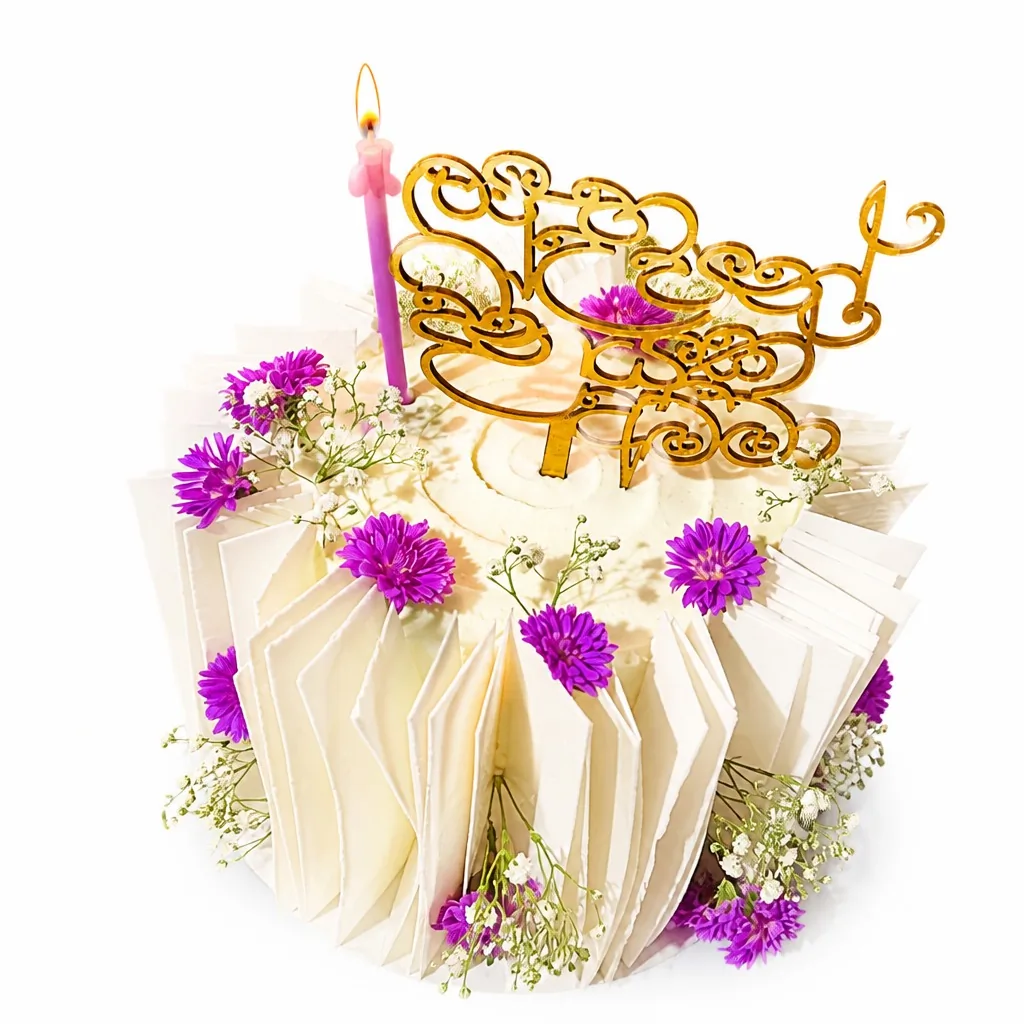 White Shard Purple Bloom Cake