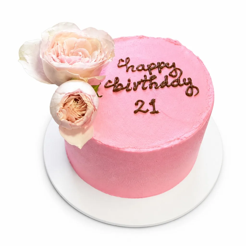 Fresh Rose Birthday Cake