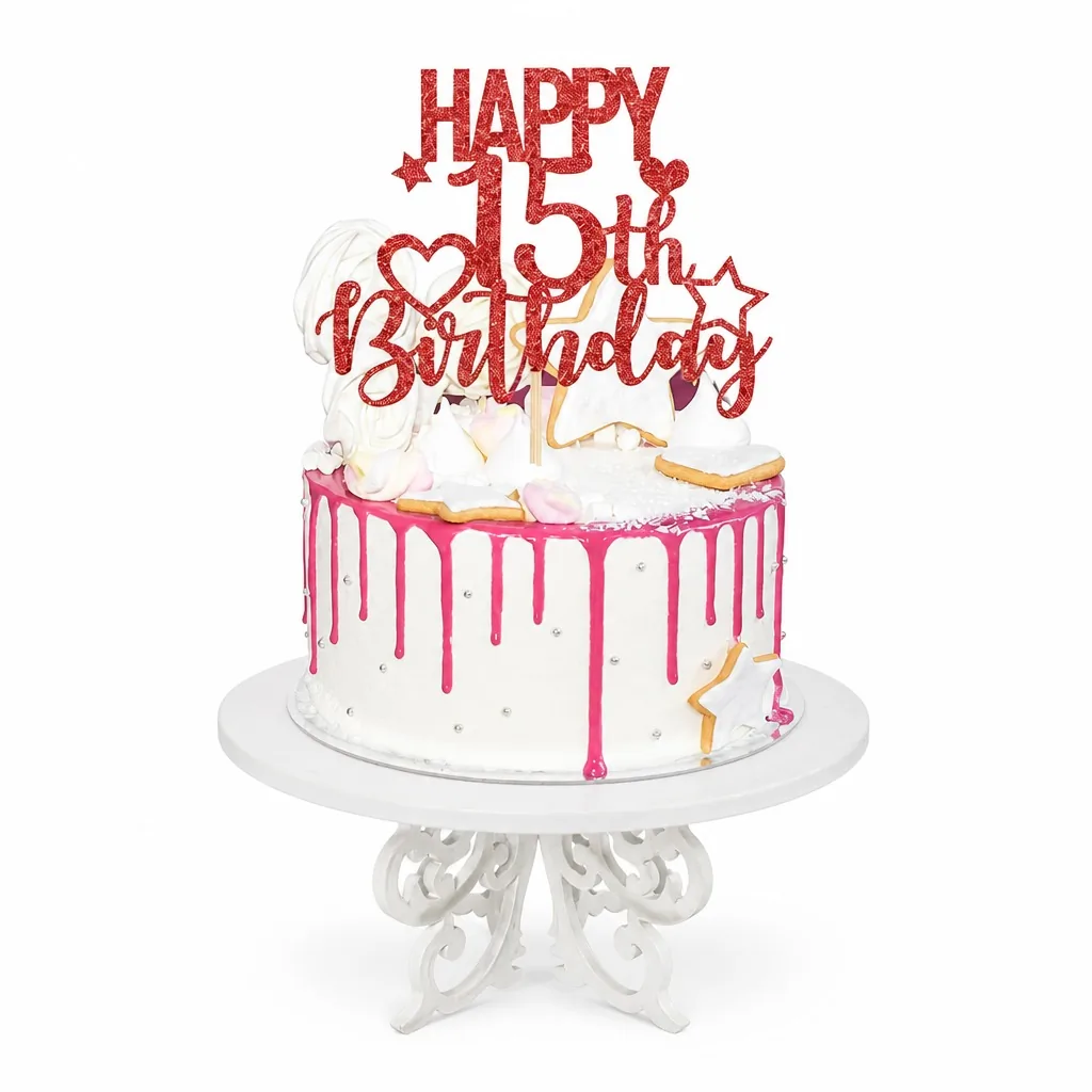 Magenta Drip Fifteenth Cake